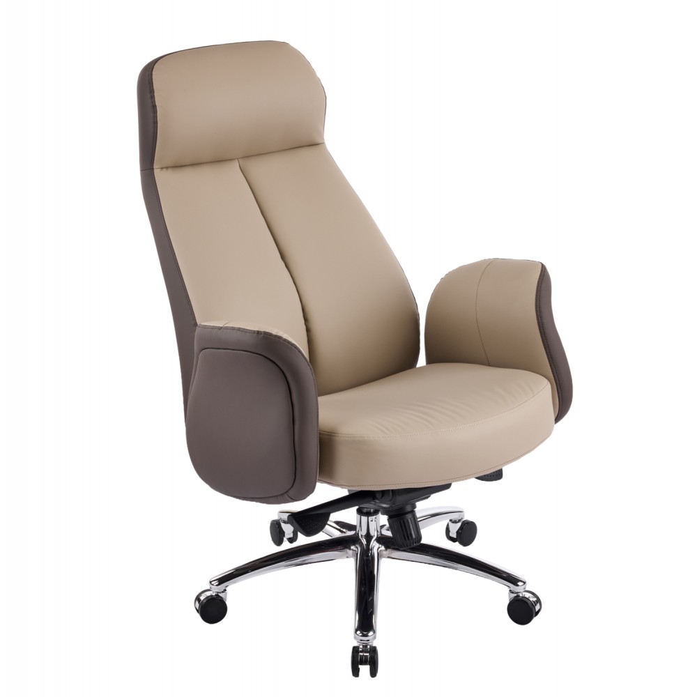 Καρέκλα γραφείου "DRAMON" απο PU/μέταλλο σε χρώμα μπεζ 66x70x132.5