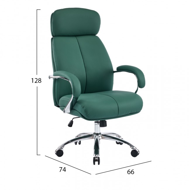 Καρέκλα γραφείου "TOREN" απο PU/μέταλλο σε χρώμα πράσινο 66x74x128