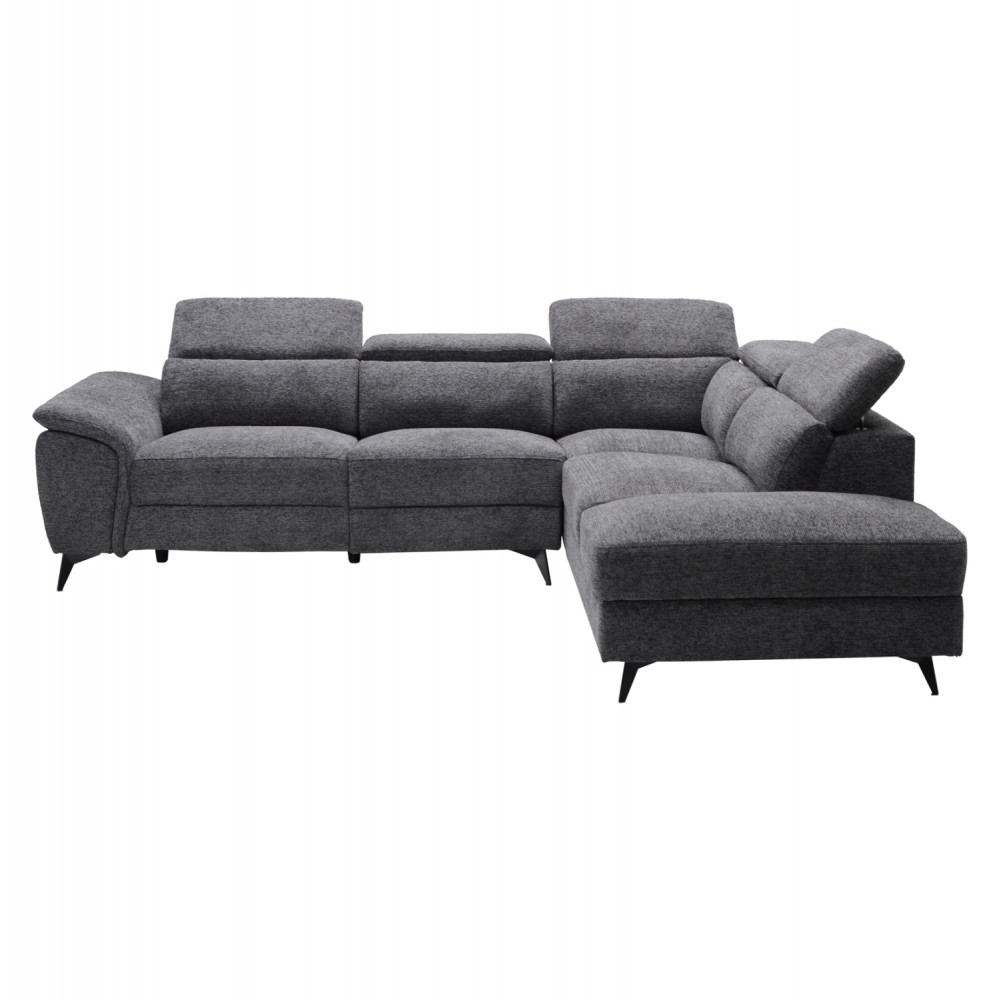 Καναπές με δεξιά γωνία "RESTRO" απο ύφασμα σε χρώμα γκρι 284x224x76