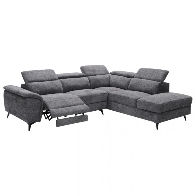 Καναπές με δεξιά γωνία "RESTRO" απο ύφασμα σε χρώμα γκρι 284x224x76