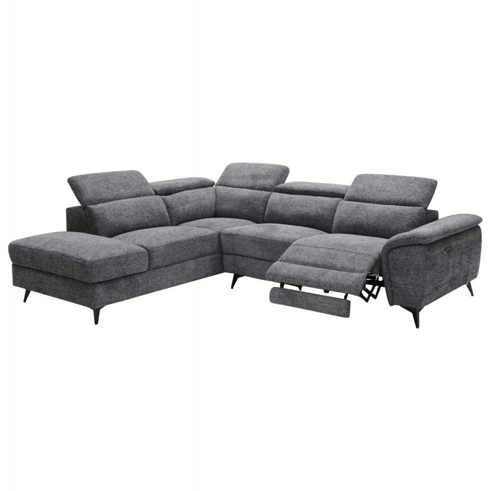 Καναπές με αριστερή γωνία "RESTRO" απο ύφασμα σε χρώμα γκρι 284x224x76