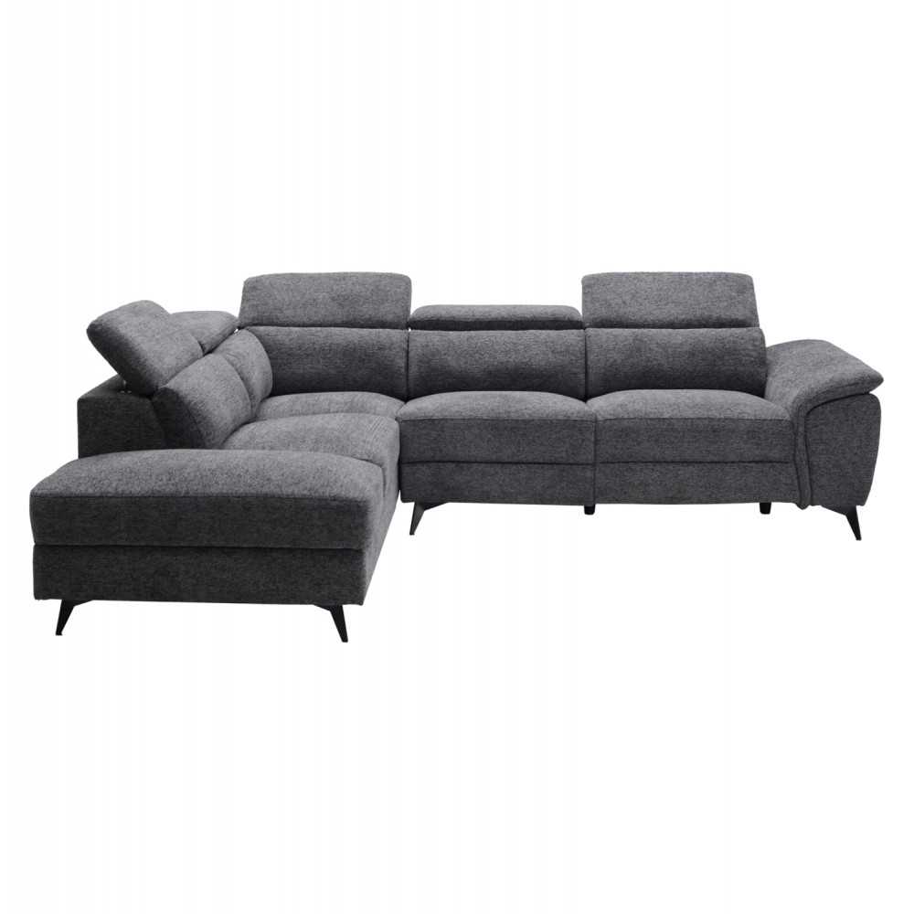 Καναπές με αριστερή γωνία "RESTRO" απο ύφασμα σε χρώμα γκρι 284x224x76