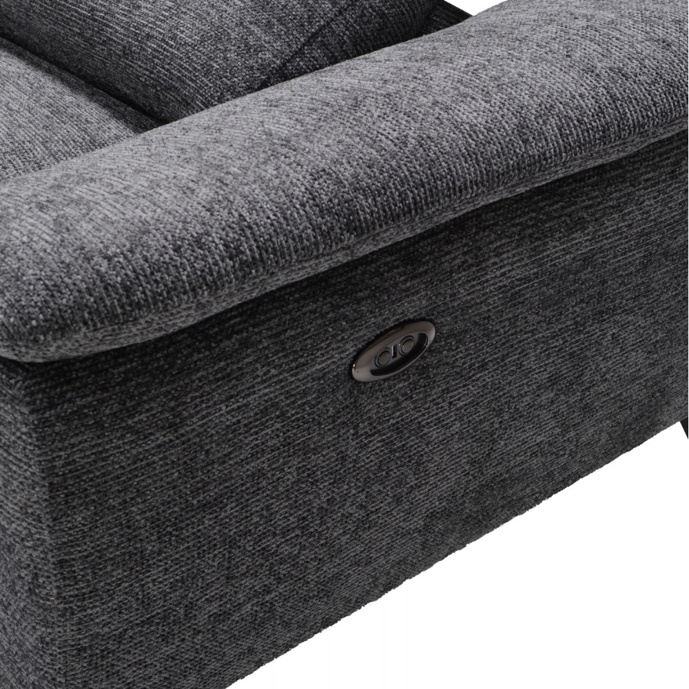 Καναπές με αριστερή γωνία "RESTRO" απο ύφασμα σε χρώμα γκρι 284x224x76