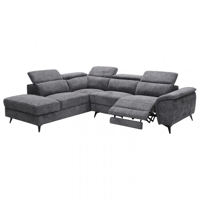 Καναπές με αριστερή γωνία "RESTRO" απο ύφασμα σε χρώμα γκρι 284x224x76