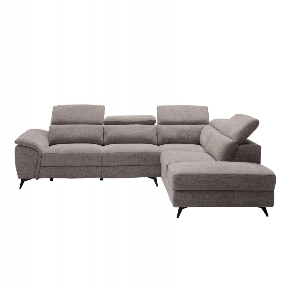 Καναπές με δεξιά γωνία "RESTRO" απο ύφασμα σε χρώμα μπεζ 284x224x76