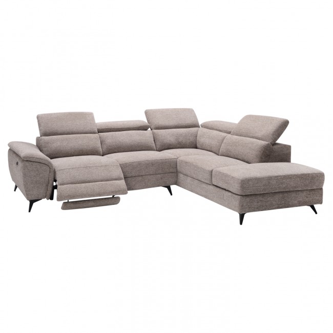 Καναπές με δεξιά γωνία "RESTRO" απο ύφασμα σε χρώμα μπεζ 284x224x76