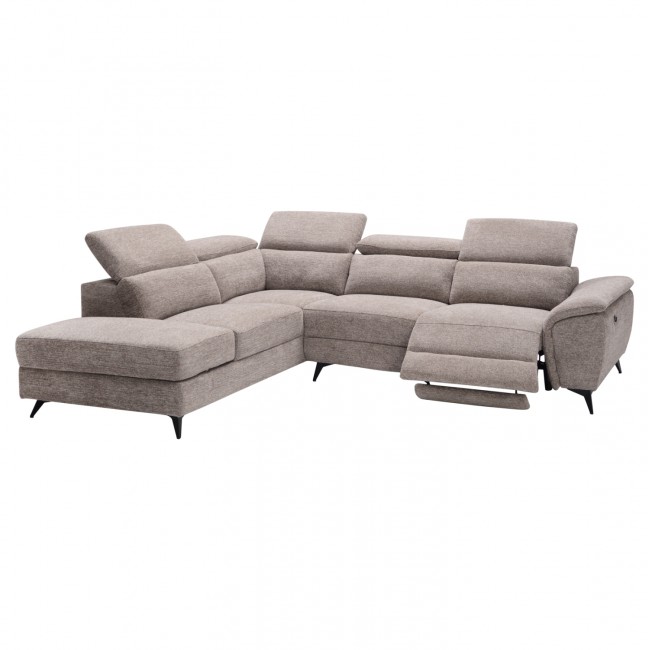 Καναπές με αριστερή γωνία "RESTRO" απο ύφασμα σε χρώμα μπεζ 284x224x76