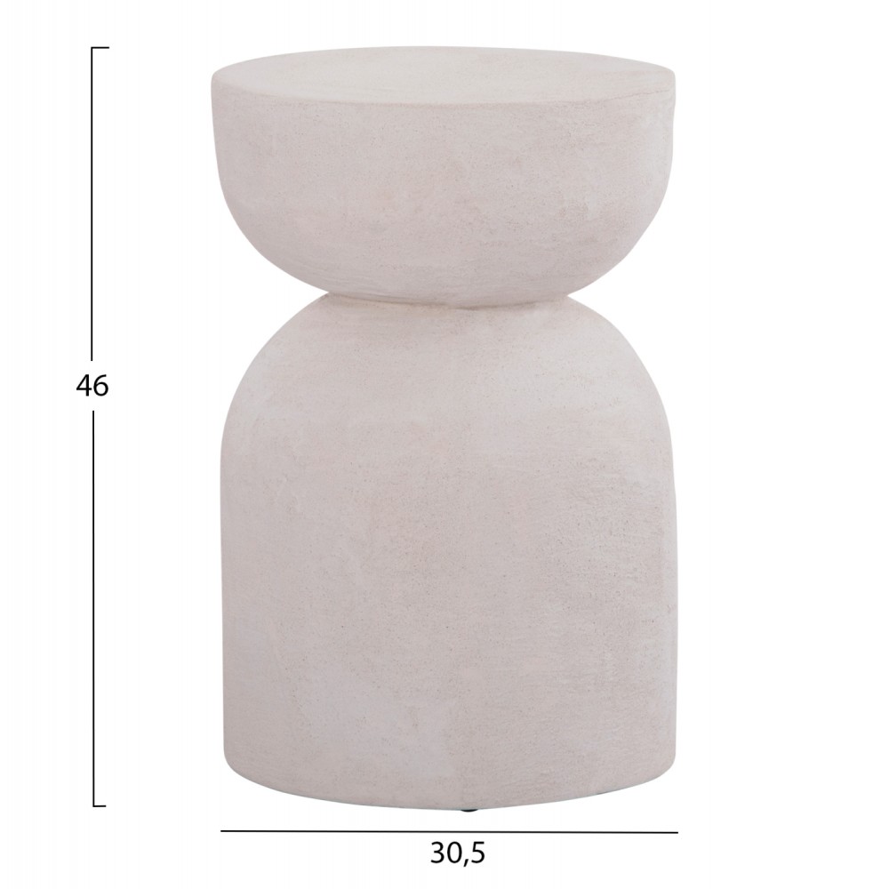 Σκαμπό "SANTORINI" από πολυρητίνη σε χρώμα υπόλευκο Φ30,5x46