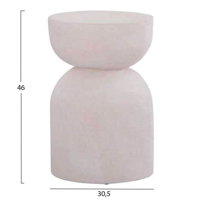 Σκαμπό "SANTORINI" από πολυρητίνη σε χρώμα υπόλευκο Φ30,5x46