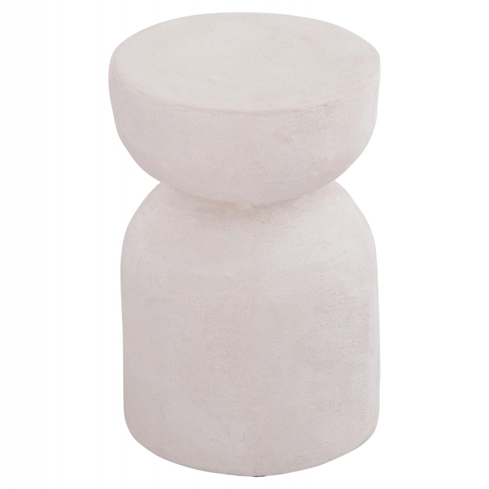 Σκαμπό "SANTORINI" από πολυρητίνη σε χρώμα υπόλευκο Φ30,5x46