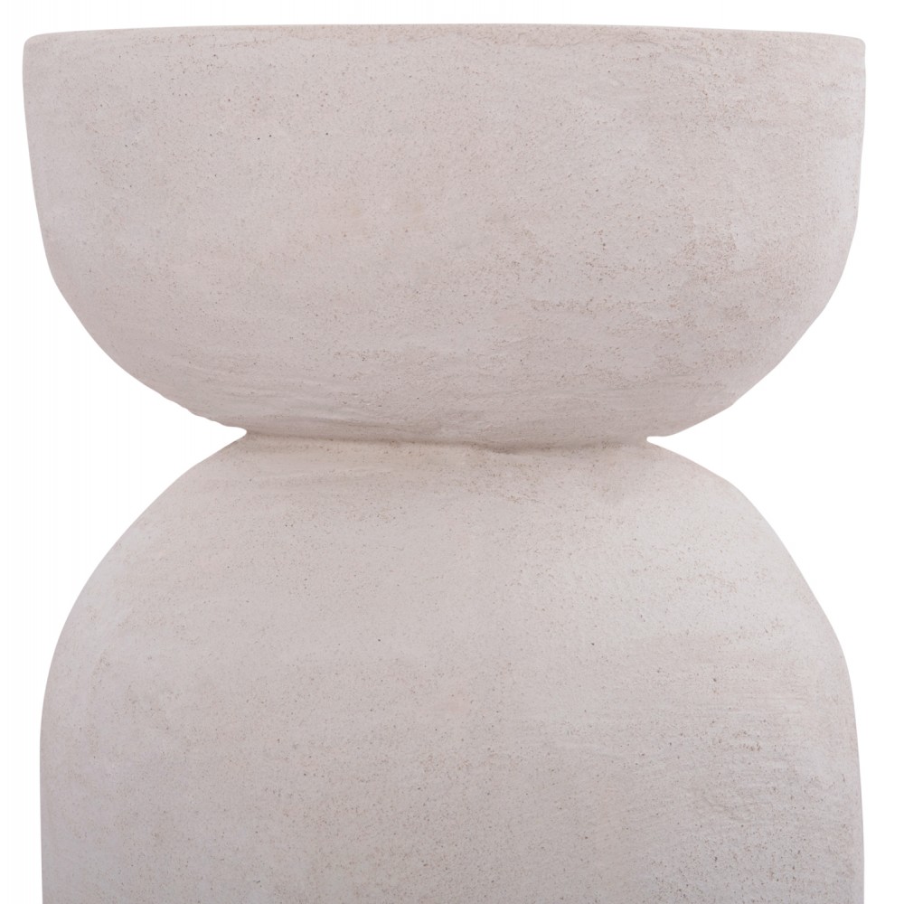 Σκαμπό "SANTORINI" από πολυρητίνη σε χρώμα υπόλευκο Φ30,5x46