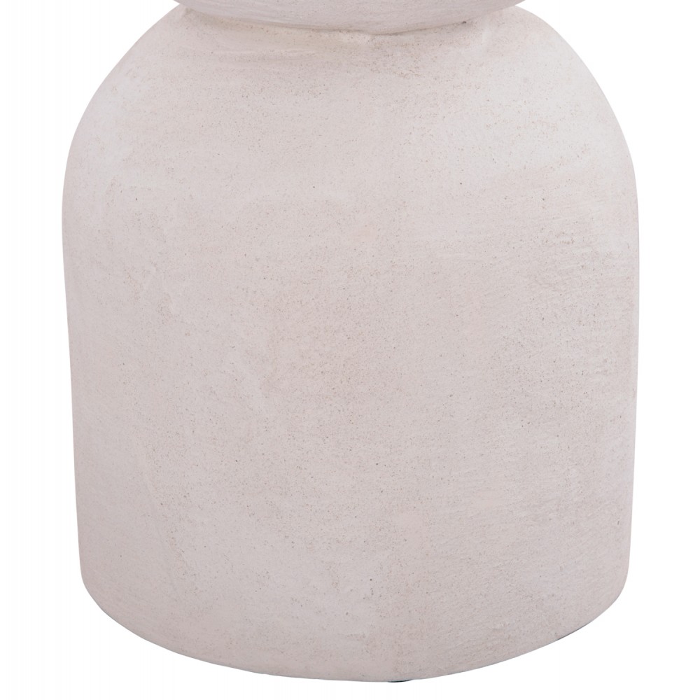 Σκαμπό "SANTORINI" από πολυρητίνη σε χρώμα υπόλευκο Φ30,5x46