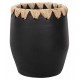 Διακοσμητικό βάζο από τερακότα/ψάθα σε χρώμα μαύρο Φ13x16