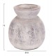 Διακοσμητικό επιτραπέζιο βάζο "VERMO" από τερακότα σε χρώμα ανοιχτό γκρι Φ18x19