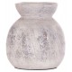 Διακοσμητικό επιτραπέζιο βάζο "VERMO" από τερακότα σε χρώμα ανοιχτό γκρι Φ18x19