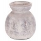 Διακοσμητικό επιτραπέζιο βάζο "VERMO" από τερακότα σε χρώμα ανοιχτό γκρι Φ18x19