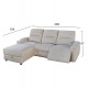 Καναπές με αριστερή γωνία "SYNTHIA" απο ύφασμα σε χρώμα μπεζ 246x159x97