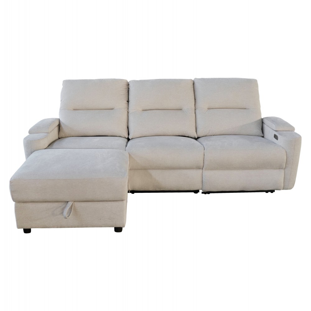 Καναπές με αριστερή γωνία "SYNTHIA" απο ύφασμα σε χρώμα μπεζ 246x159x97