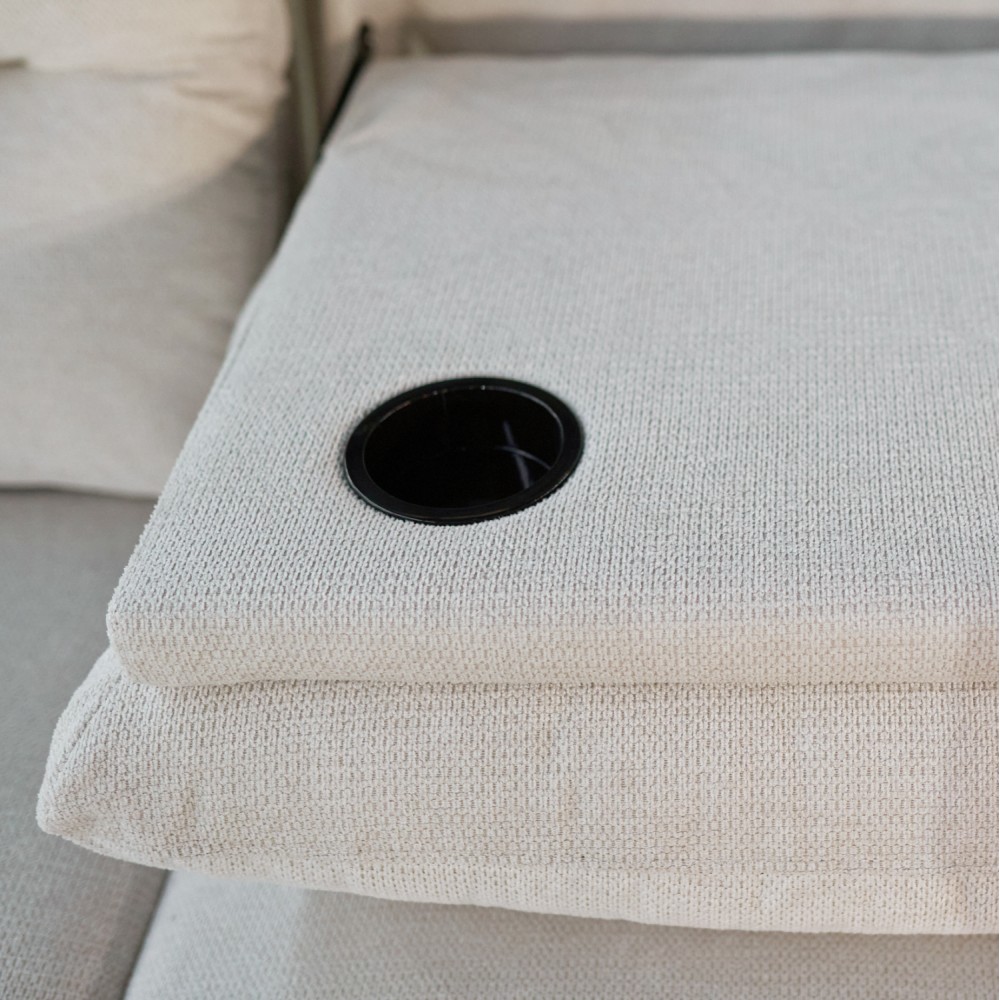 Καναπές με δεξιά γωνία "SYNTHIA" απο ύφασμα σε χρώμα μπεζ 246x159x97