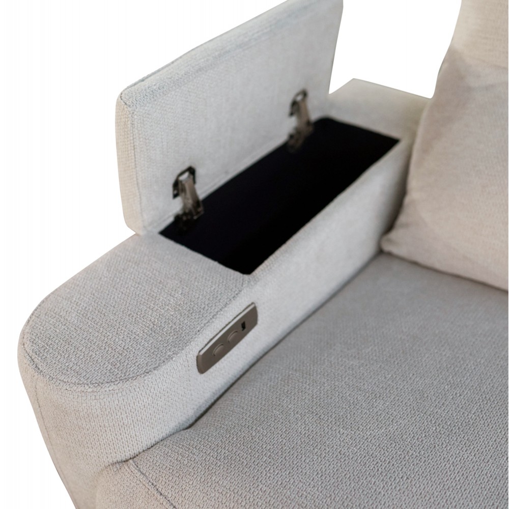 Καναπές με δεξιά γωνία "SYNTHIA" απο ύφασμα σε χρώμα μπεζ 246x159x97