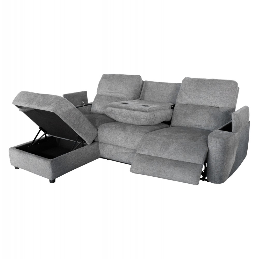 Καναπές με αριστερή γωνία "SYNTHIA" απο ύφασμα σε χρώμα γκρι 246x159x97