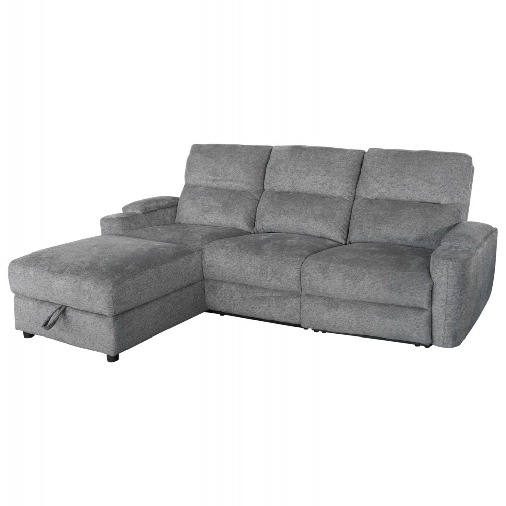 Καναπές με αριστερή γωνία "SYNTHIA" απο ύφασμα σε χρώμα γκρι 246x159x97