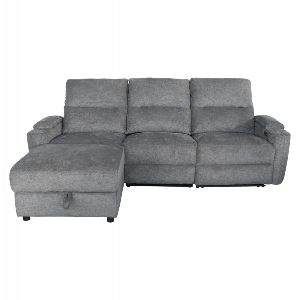 Καναπές με αριστερή γωνία "SYNTHIA" απο ύφασμα σε χρώμα γκρι 246x159x97