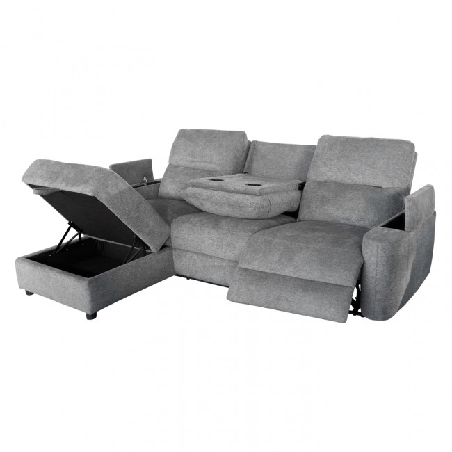 Καναπές με αριστερή γωνία "SYNTHIA" απο ύφασμα σε χρώμα γκρι 246x159x97