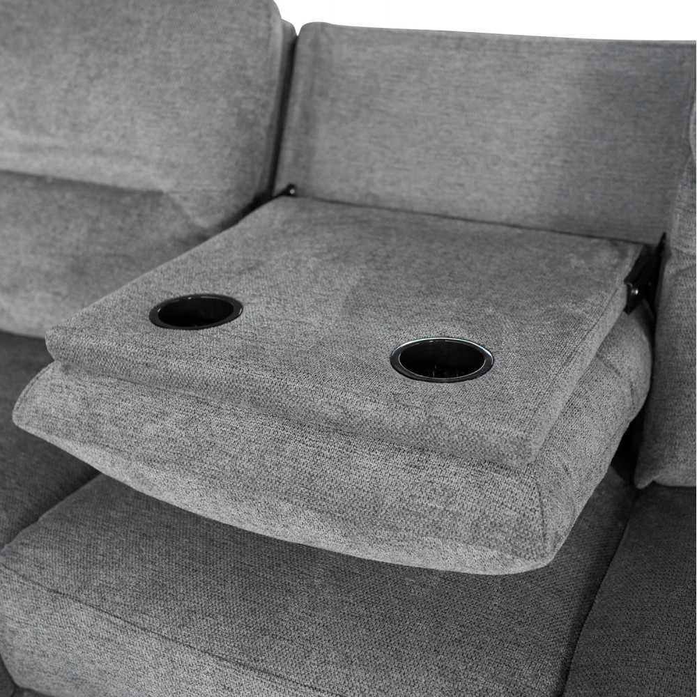 Καναπές με αριστερή γωνία "SYNTHIA" απο ύφασμα σε χρώμα γκρι 246x159x97