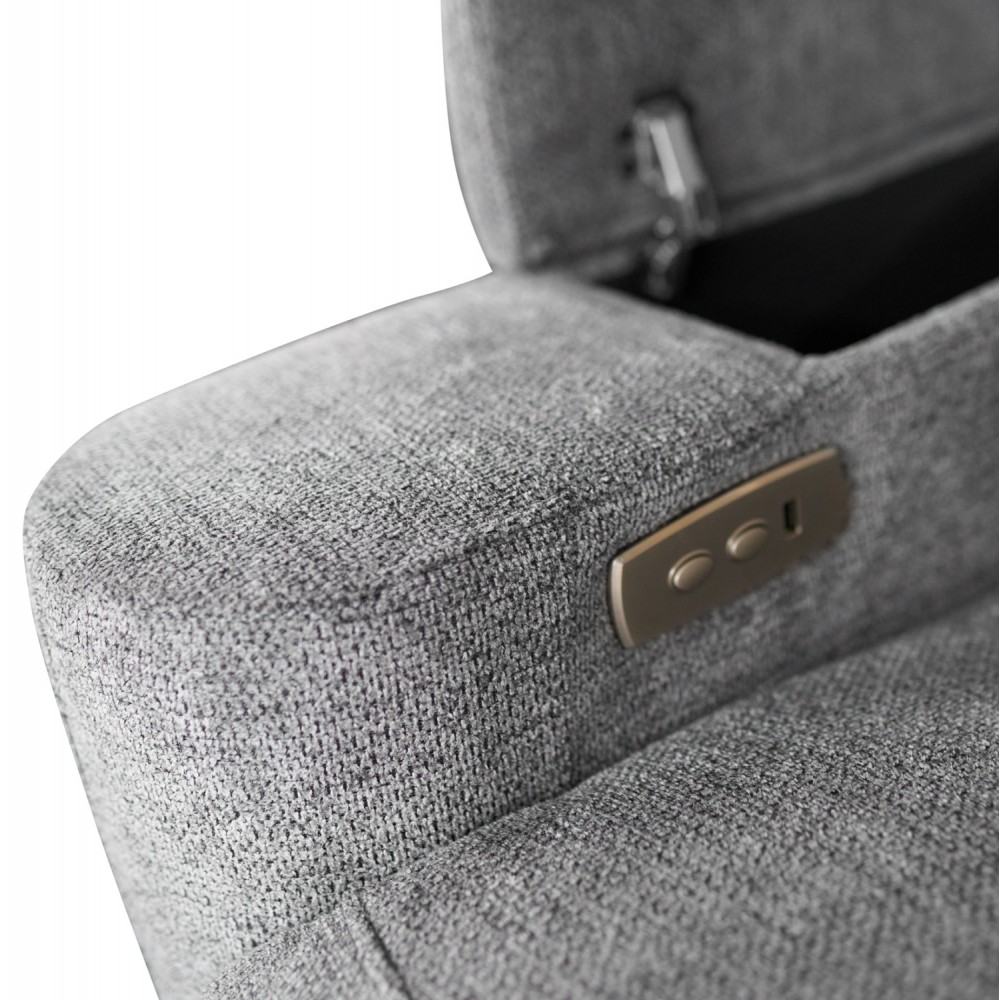 Καναπές με αριστερή γωνία "SYNTHIA" απο ύφασμα σε χρώμα γκρι 246x159x97