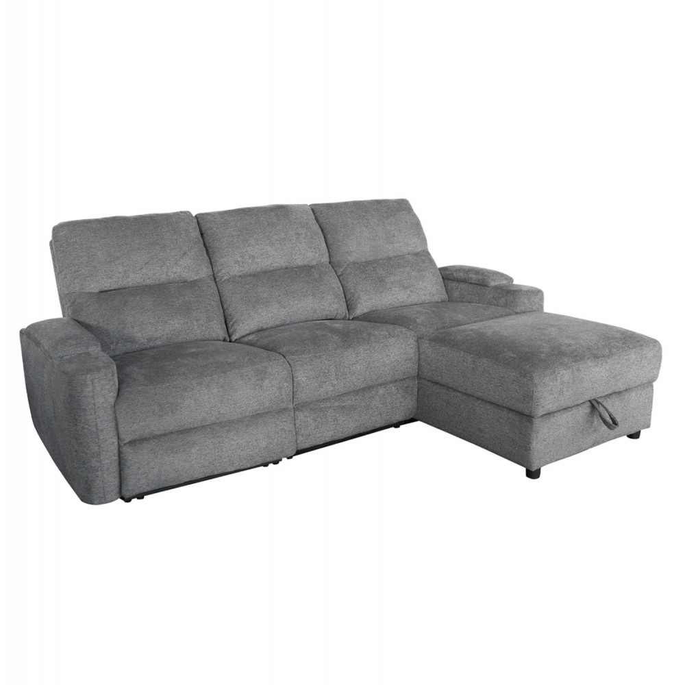 Καναπές με δεξιά γωνία "SYNTHIA" απο ύφασμα σε χρώμα γκρι 246x159x97