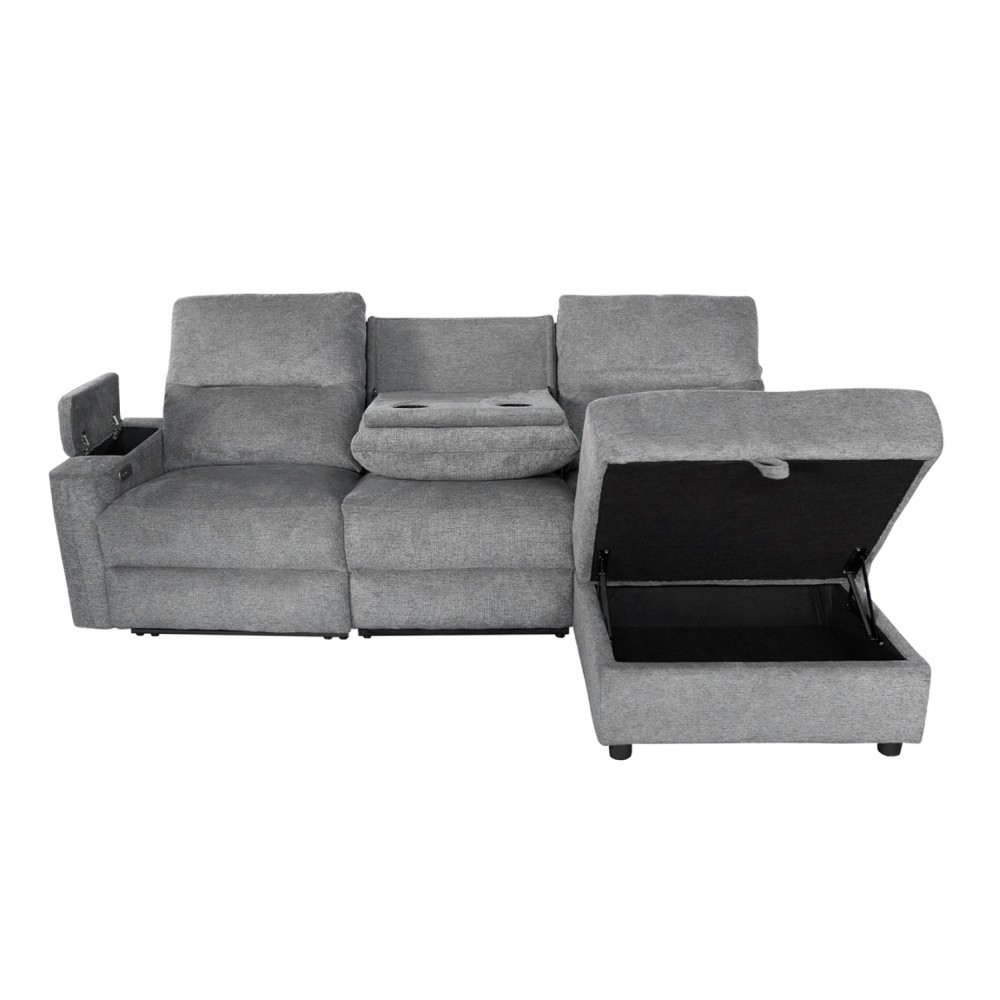 Καναπές με δεξιά γωνία "SYNTHIA" απο ύφασμα σε χρώμα γκρι 246x159x97