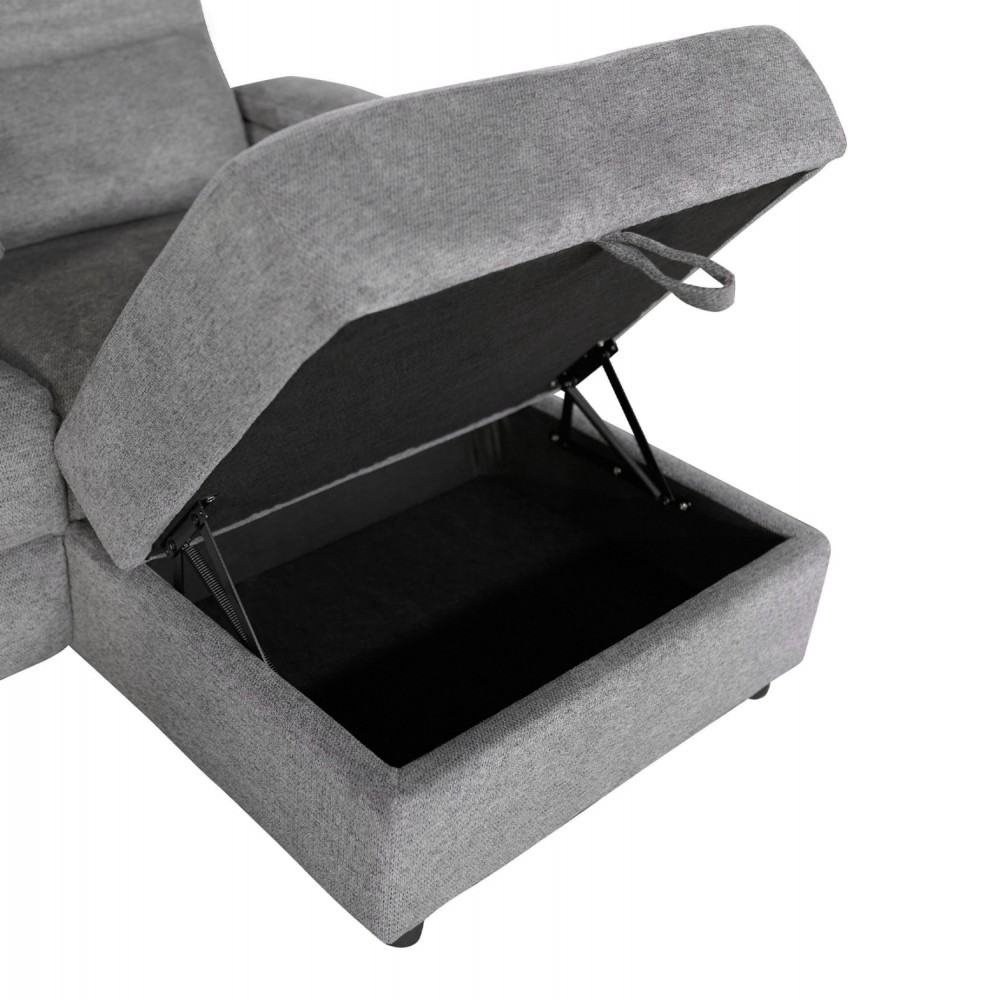 Καναπές με δεξιά γωνία "SYNTHIA" απο ύφασμα σε χρώμα γκρι 246x159x97