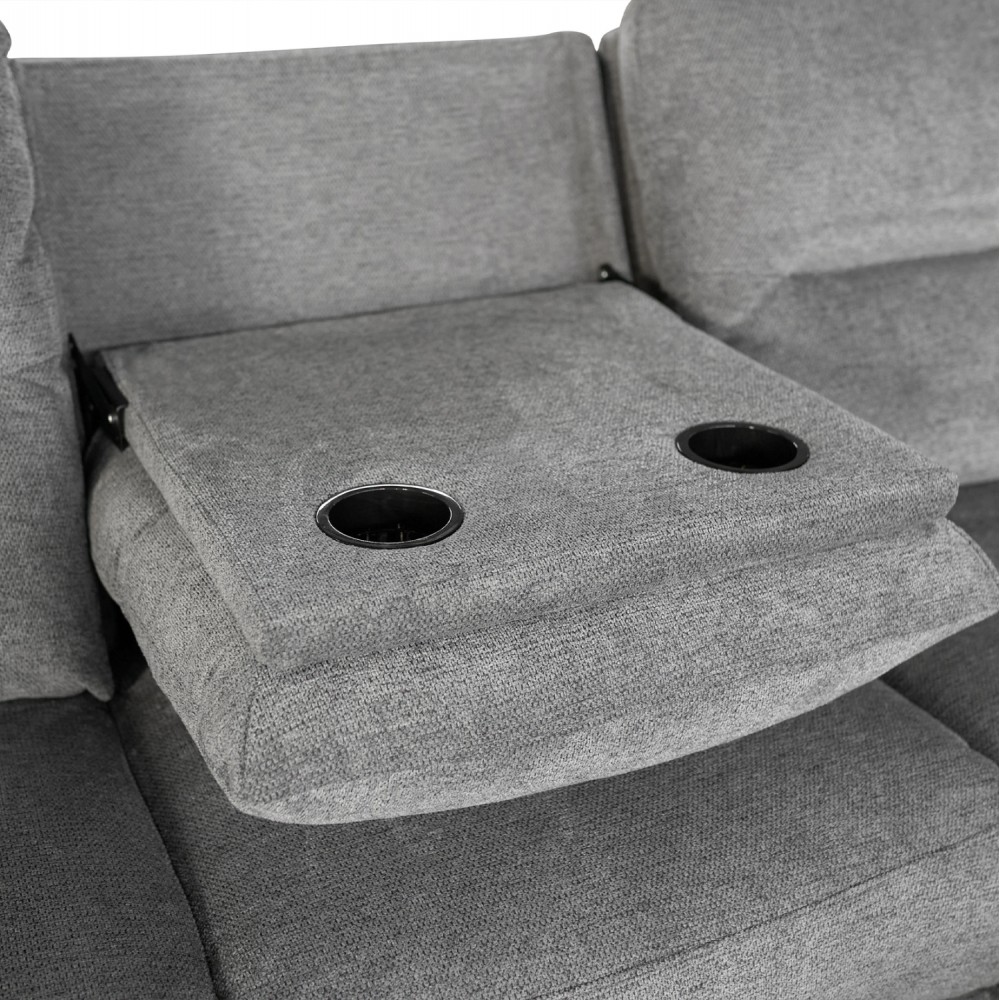Καναπές με δεξιά γωνία "SYNTHIA" απο ύφασμα σε χρώμα γκρι 246x159x97
