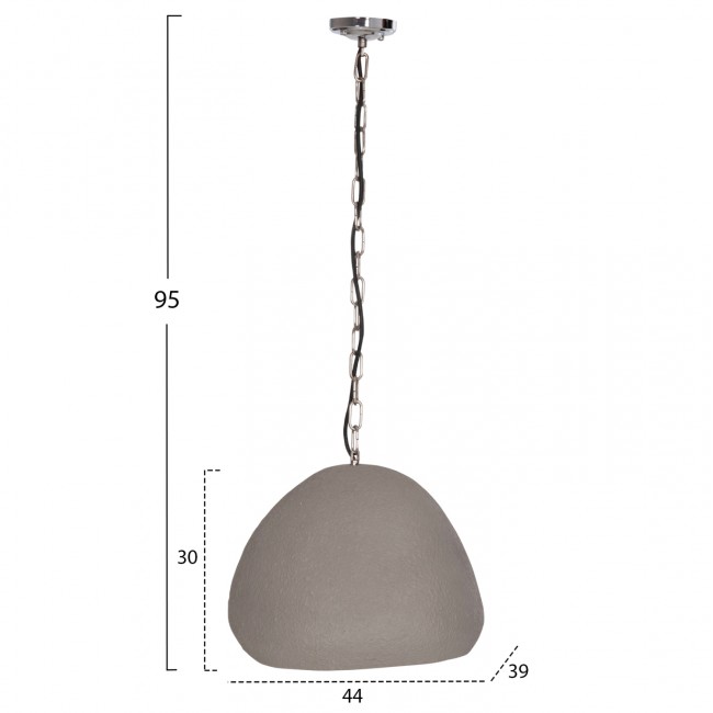 Φωτιστικό οροφής μονόφωτο "JAYLEN" απο fiber cement σε χρώμα γκρι 44x39x30