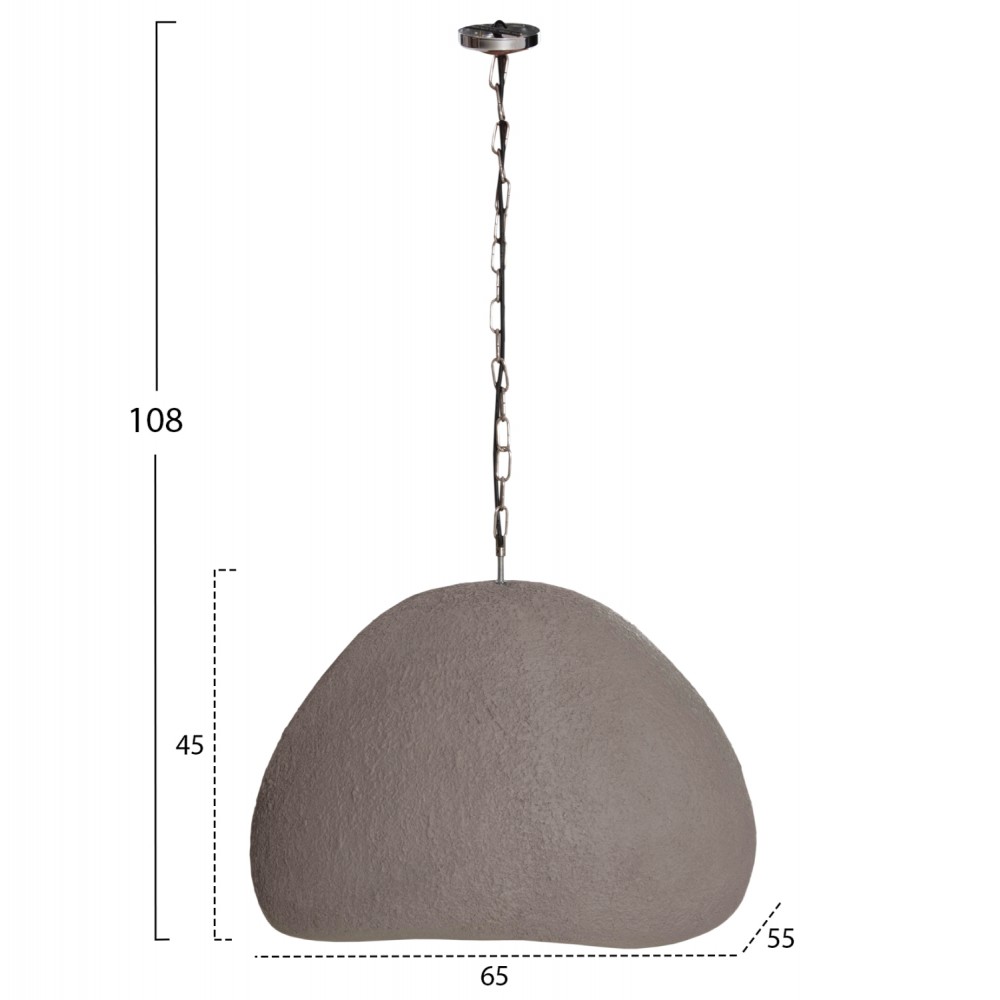 Φωτιστικό οροφής μονόφωτο "JAYLEN" απο fiber cement σε χρώμα γκρι 65x55x45