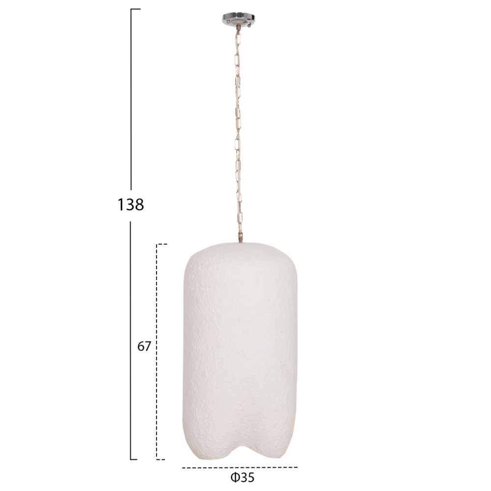 Φωτιστικό οροφής "LOGKY" απο fiber cement σε χρώμα λευκό 35x35x67