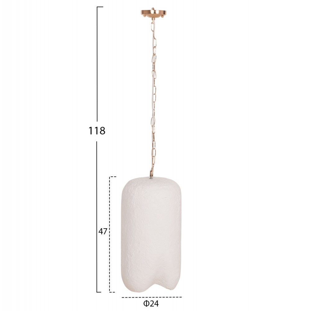 Φωτιστικό οροφής "LOGKY" από fiber cement σε λευκό χρώμα Φ24x47