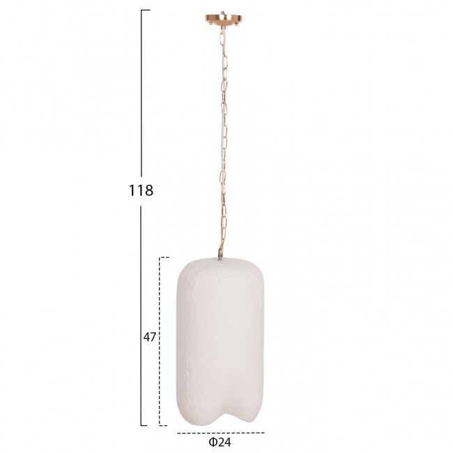 Φωτιστικό οροφής "LOGKY" από fiber cement σε λευκό χρώμα Φ24x47