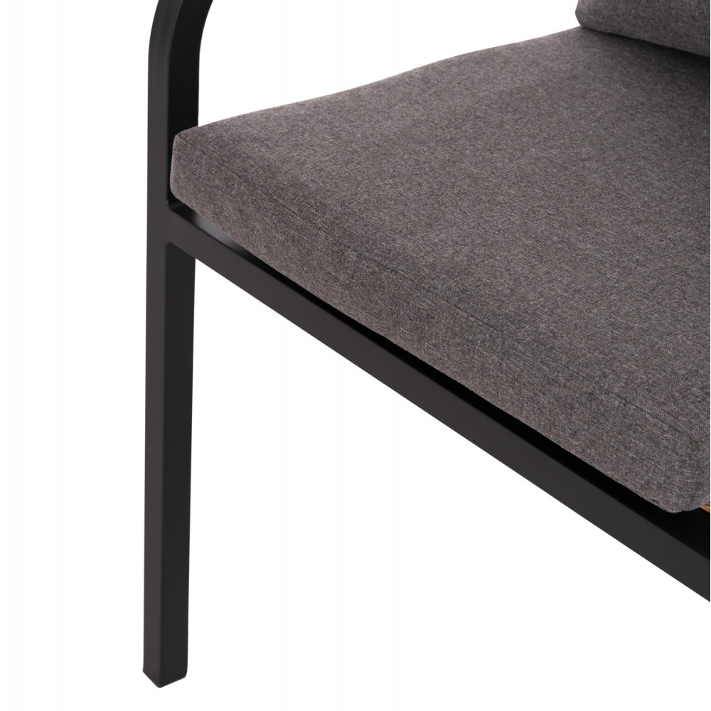 Πολυθρόνα "MAERLY" από αλουμίνιο/pe rattan σε χρώμα ανθρακί/καφέ 57x60x84