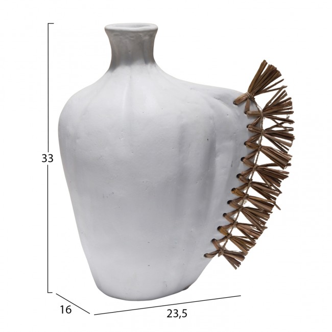 Επιτραπέζιο διακοσμητικό "JEBB" απο τερακότα σε χρώμα λευκό 23.5x16x33