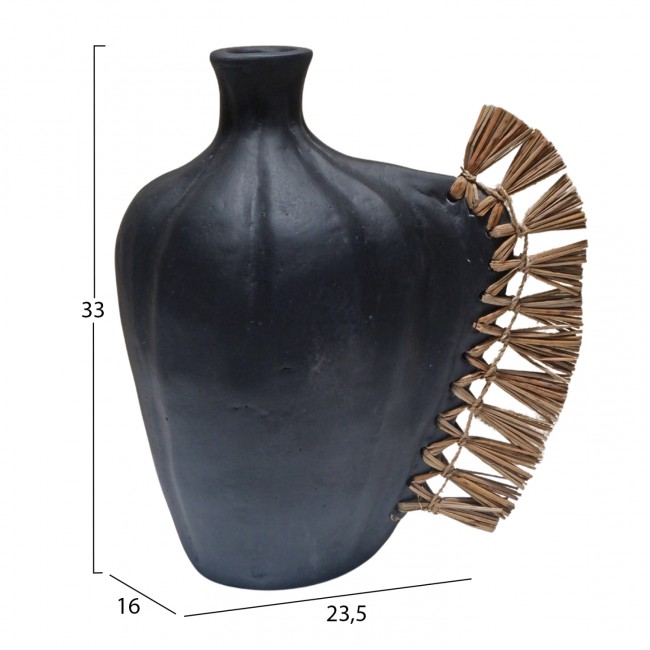 Επιτραπέζιο διακοσμητικό "JEBB" απο τερακότα σε χρώμα μαύρο 23.5x16x33