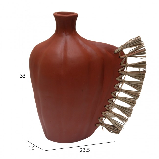 Επιτραπέζιο διακοσμητικό "JEBB" απο τερακότα σε χρώμα φυσική ταρακότα 23.5x16x33