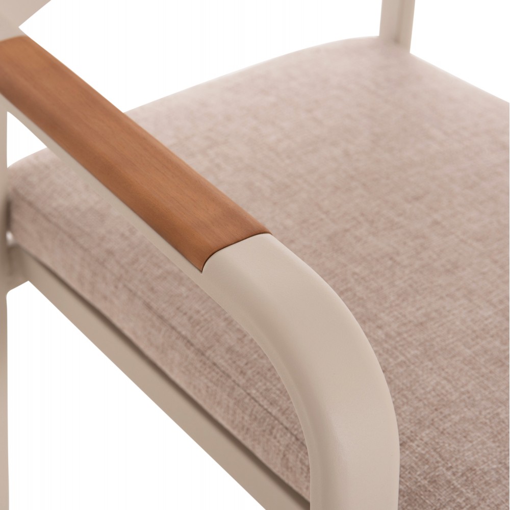 Σετ τραπεζαρίας εξωτερικού χώρου "ELARA" 7τμχ απο αλουμίνιο σε μπεζ χρώμα 220x100x75