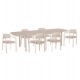 Σετ τραπεζαρίας εξωτερικού χώρου "ELARA" 7τμχ απο αλουμίνιο σε μπεζ χρώμα 220x100x75