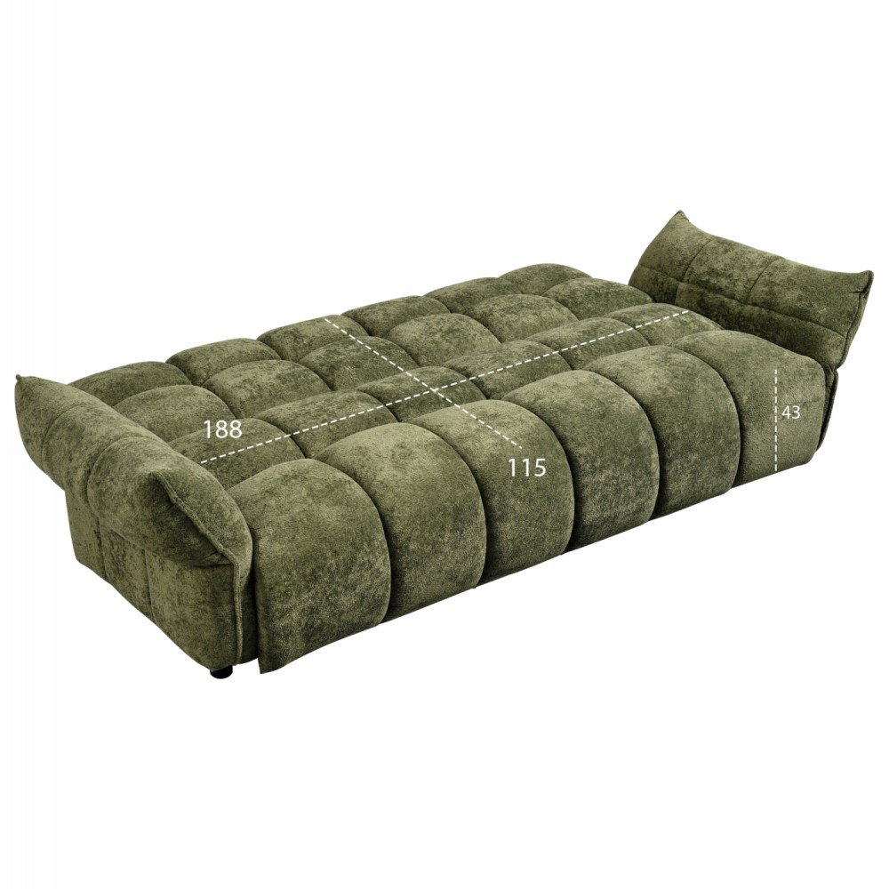 Καναπές κρεβάτι "MELU" απο ύφασμα σε πράσινο χρώμα 240-250x90x85