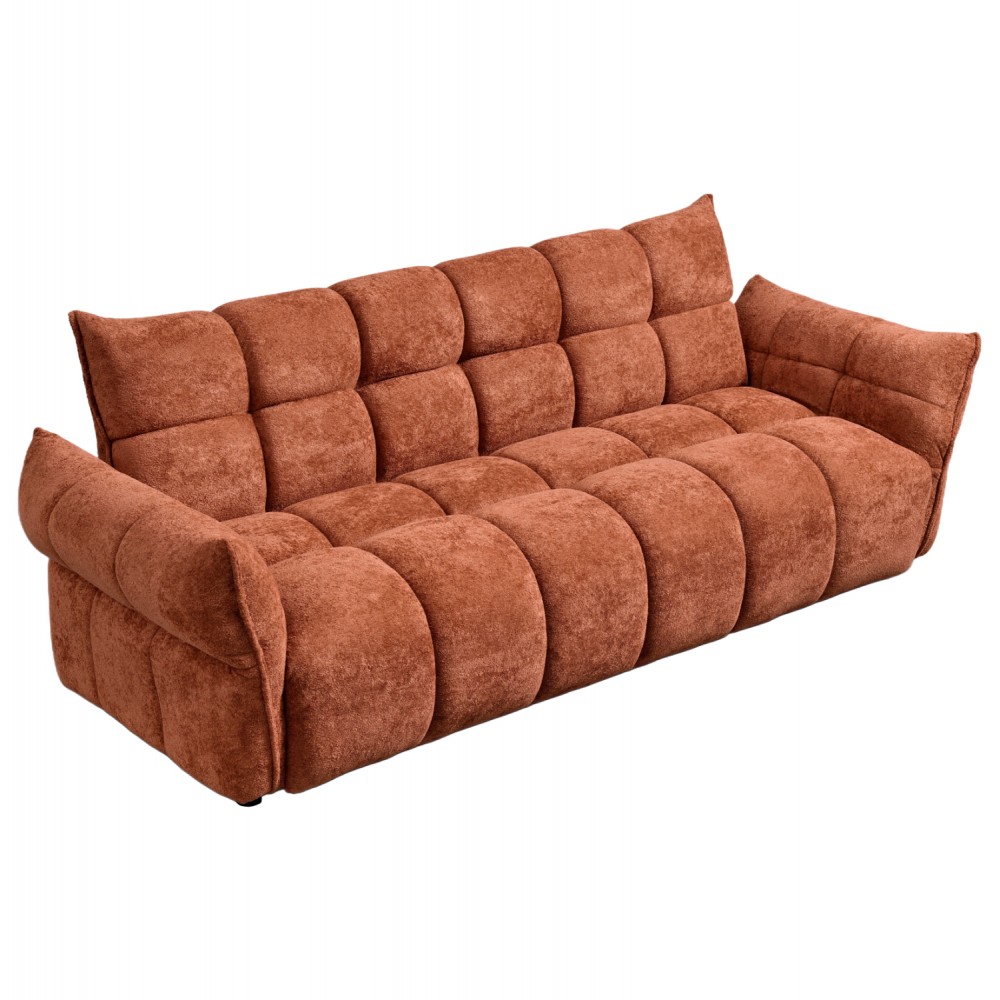 Καναπές κρεβάτι "MELU" απο ύφασμα σε χρώμα τερακότα 240-250x90x85