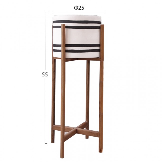 Γλάστρα εσωτερικού χώρου "RENTIL" από fiber cement/ξύλο σε χρώμα λευκό/μαύρο Φ27x66