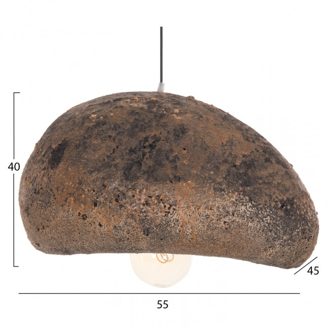 Φωτιστικό Οροφής "STONER (M)" απο ρητίνη σε γκρι/καφε χρώμα 55x45x40