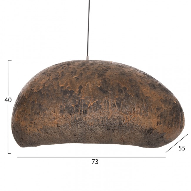 Φωτιστικό Οροφής "STONER (L)" απο ρητίνη σε γκρι/καφε χρώμα 73x55x40